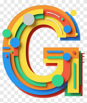 Colorful 3D Letter G With Geometric Shapes PNG