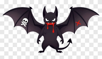 Cartoon Demon With Wings And Blood PNG