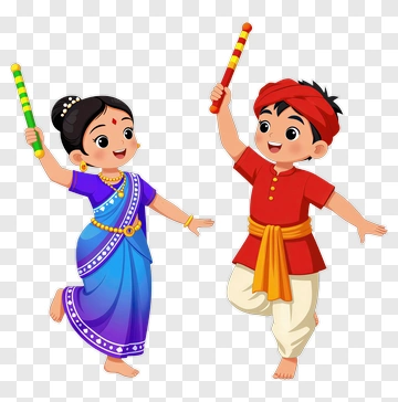 Children Celebrating With Colorful Sticks PNG