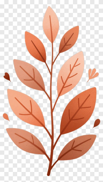 Colorful Leafy Branch PNG