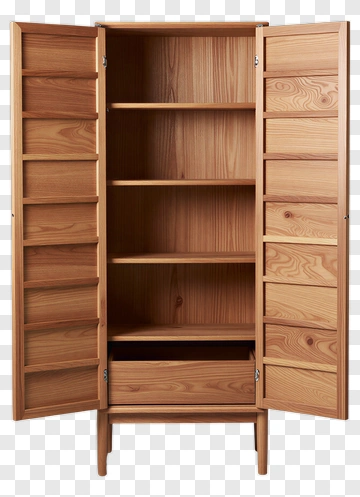 Wooden Storage Cabinet PNG