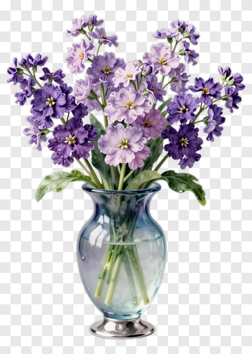 Vase Of Purple Flowers PNG