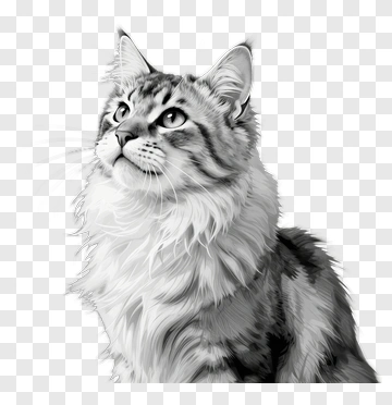 Realistic Cat Looking Up PNG