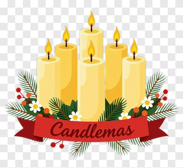 Candlemas Celebration With Decorative Candles PNG