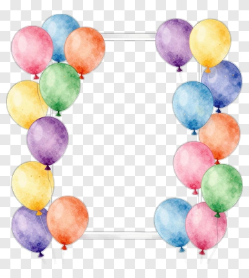 Colorful Balloon Frame PNG