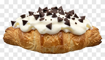 Chocolate Croissant With Cream And Sprinkles PNG