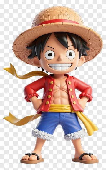 3D Pirate Character With Straw Hat PNG