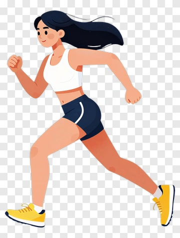 Cartoon Woman Running PNG