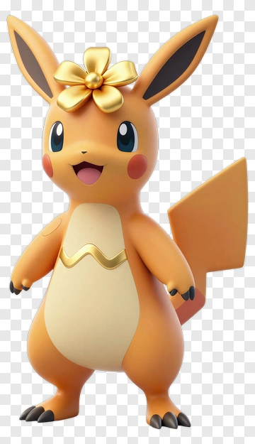 Cartoon Pokémon Character With Flower PNG