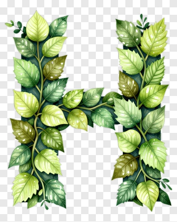 Leafy Letter H PNG