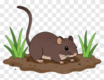 Cartoon Mole In A Garden PNG