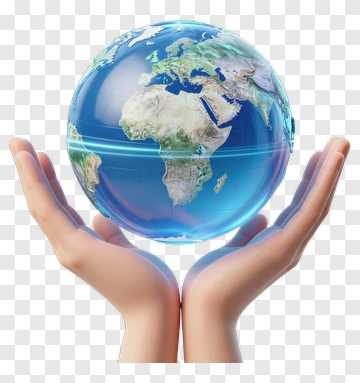 Hands Holding A Globe PNG