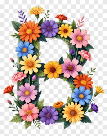 Floral Letter B PNG