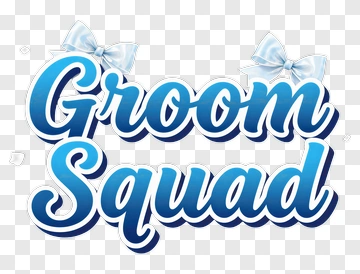 Groom Squad Text With Bows PNG