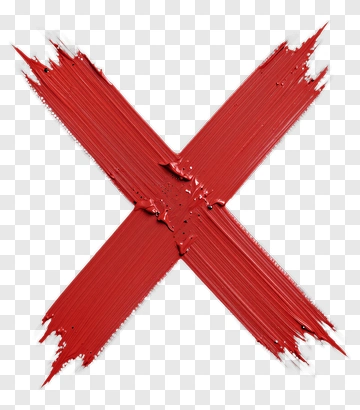 Red Paint X Mark PNG