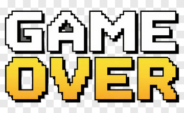 Pixel Art Game Over Text PNG