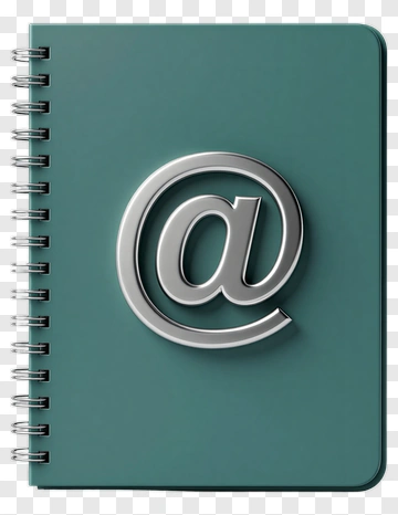 Green Notebook With Silver At Symbol PNG