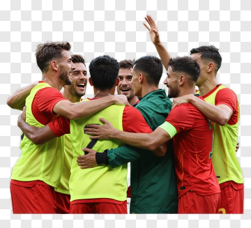Football Team Celebrating Together PNG