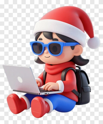 Cartoon Child Using A Laptop PNG