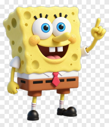Spongebob Squarepants With Raised Finger PNG