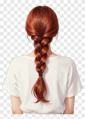 Girl With Braided Red Hair PNG