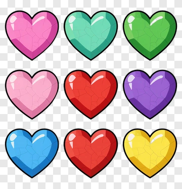 Colorful Heart Icons PNG