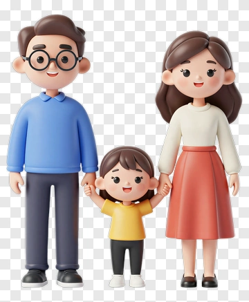 Cartoon Family Holding Hands PNG