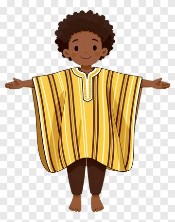 Cartoon Boy Wearing A Traditional African Outfit PNG