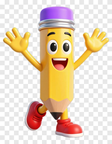 Cartoon Pencil Character Smiling And Waving PNG