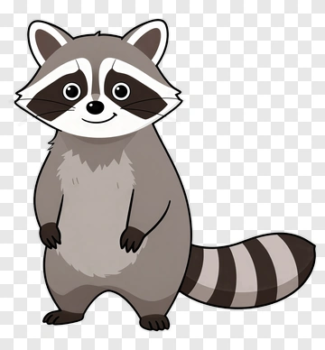 Cartoon Raccoon Standing PNG