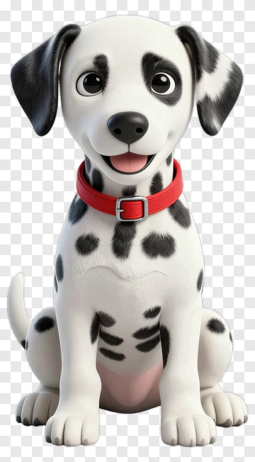 Cartoon Dalmatian Puppy Sitting PNG