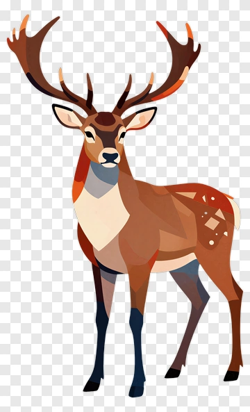 3D Deer With Antlers PNG