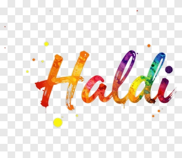 Colorful Haldi Text PNG