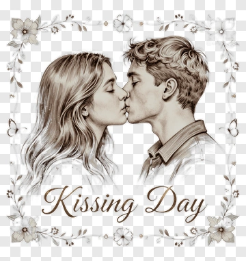 Kissing Day Illustration PNG