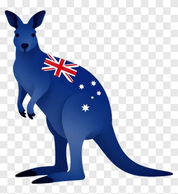 Kangaroo With Australian Flag Design PNG