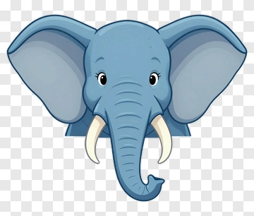 Cartoon Elephant Head PNG