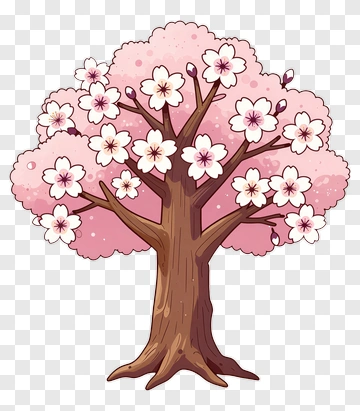 Colorful Cherry Blossom Tree PNG