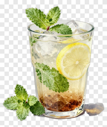 Refreshing Lemonade With Mint Leaves PNG