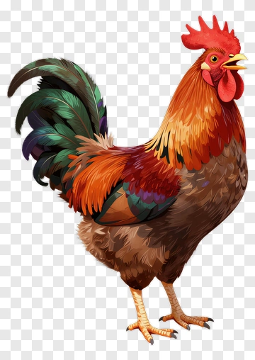 Colorful Rooster PNG