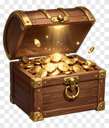 Treasure Chest Filled With Gold Coins PNG