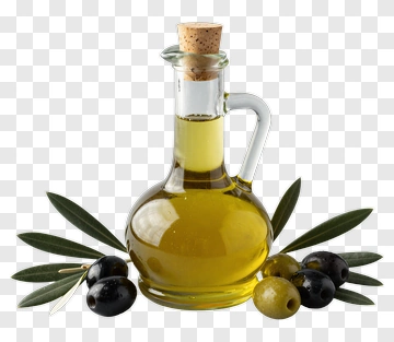 Olive Oil Bottle With Green And Black Olives PNG