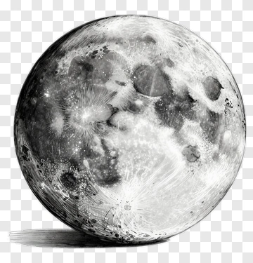 Realistic Moon Illustration PNG