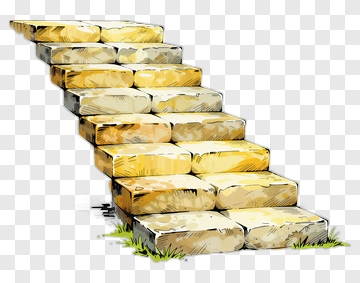 Illustrated Stone Steps PNG