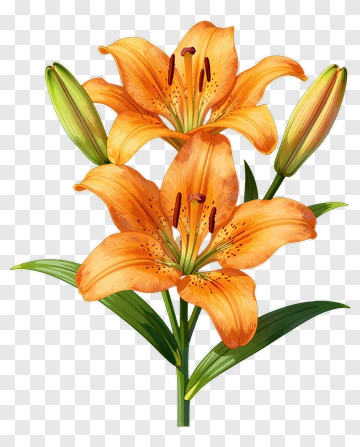 Orange Lily Flower PNG