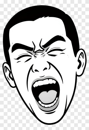 Screaming Man Face Illustration PNG