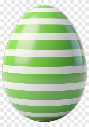 Striped Green Easter Egg PNG