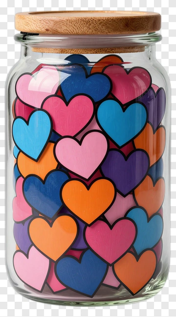 Colorful Heart Jar PNG
