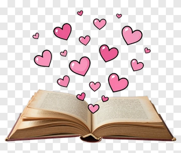 Open Book With Floating Hearts PNG