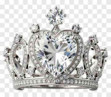 Heart-Shaped Diamond Crown PNG