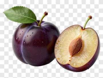 Fresh Purple Plum With Leaf PNG